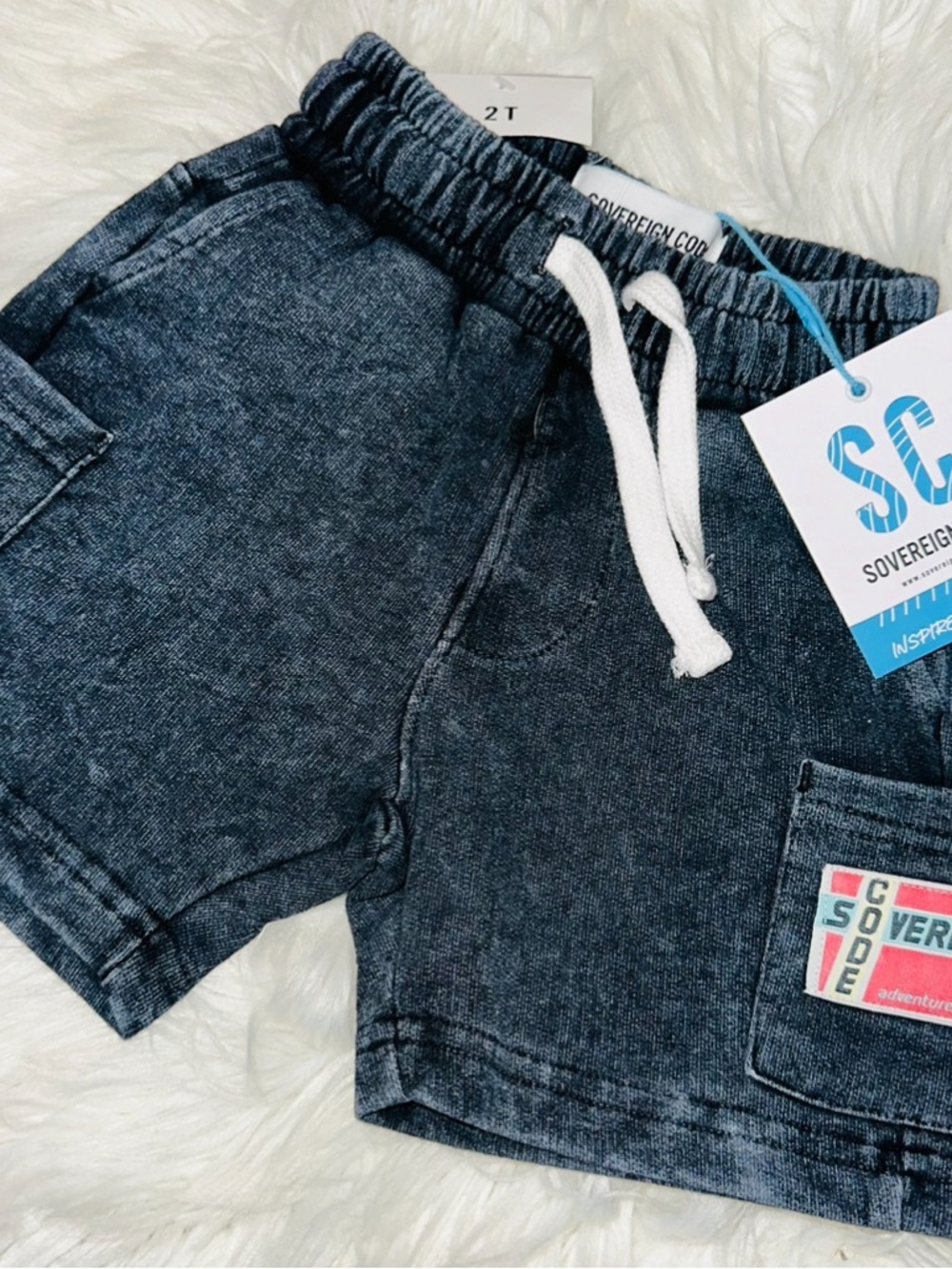 Sovereign Code Kids Acid Black Wash-Comfy Stretch Style Jersey Shorts